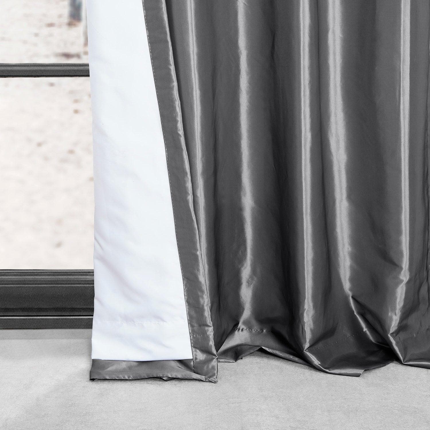 Platinum Grommet Blackout Curtains - Faux Silk Taffeta Window Drapes for Bedroom & Living Room - Noise Reducing & Thermal Insulated Room Darkening Panels
