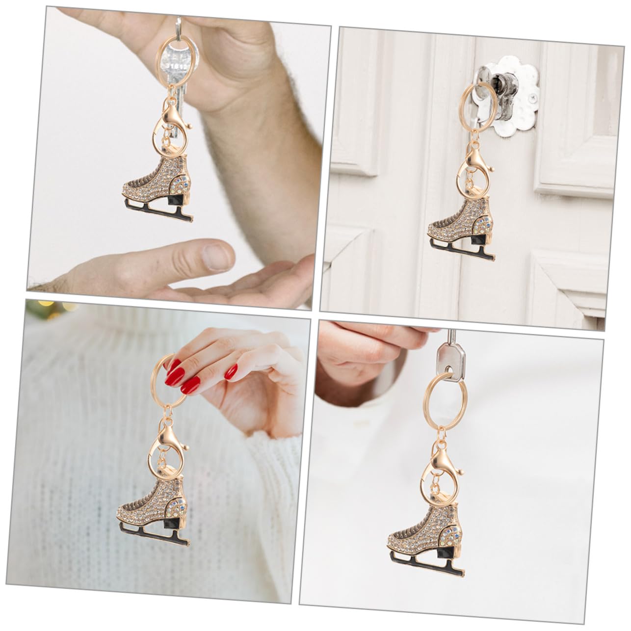 KITANDOVE Ice Skates Keychain - Cute Skating Charm Keyring with Metal Key Holder - Perfect Gift for Skaters & Ice Hockey Fans - Great for Backpacks, Gym Bags & Winter Sports Enthusiasts