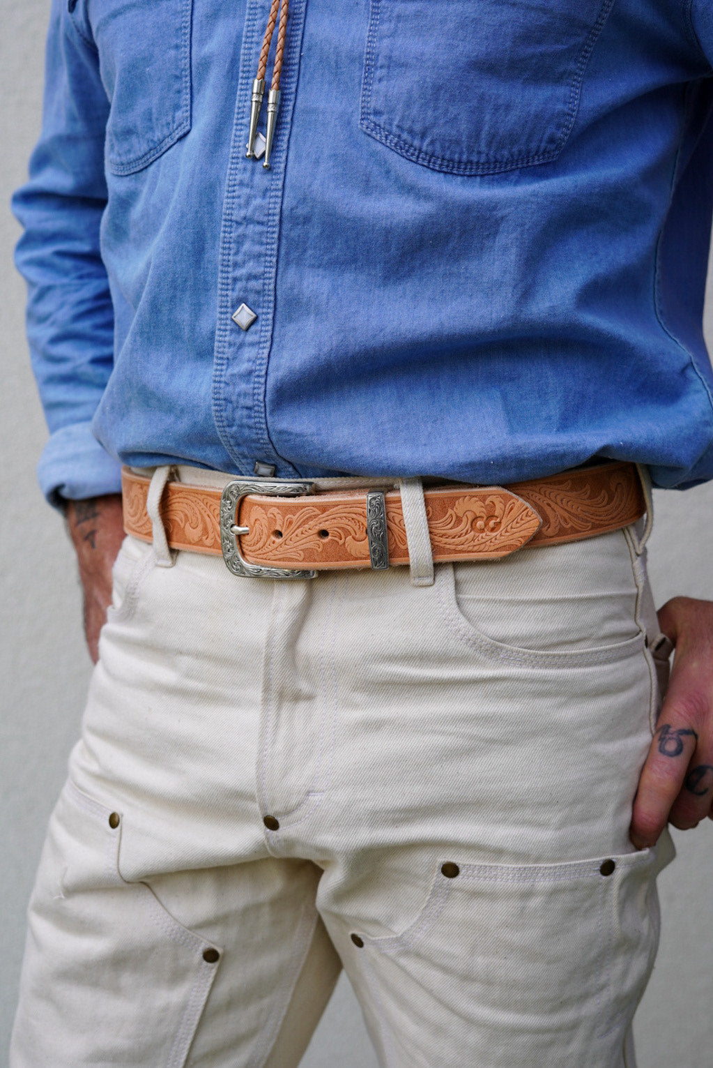 Western Paisley Embossed Vegetable Tanned Leather Belt with Vintage Buckle - Handcrafted Cowhide Belt for Men, Western Style Accessory for Rodeo, Country Music Festivals & Cowboy Fashion