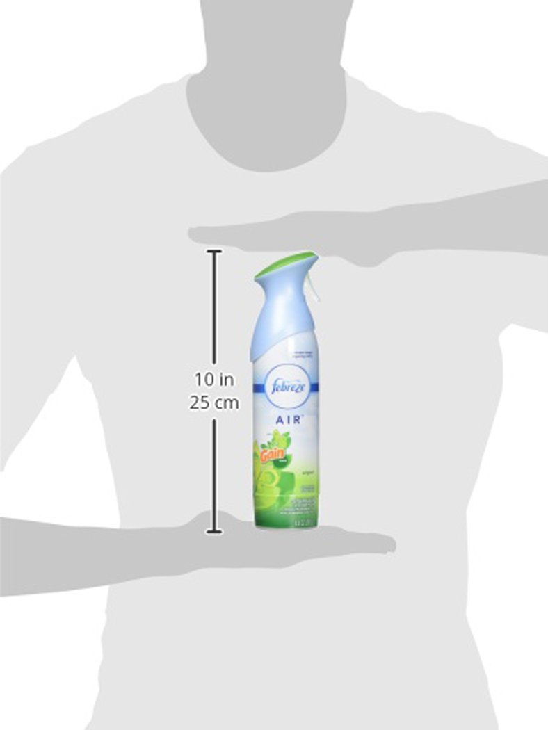 Febreze Air Freshener Spray - Gain Original Scent (8.8oz, 6-Pack) | Odor Eliminator for Home, Bathroom & Kitchen | Long-Lasting Aerosol Room Spray | Perfect for Freshening Living Spaces, Offices & Cars