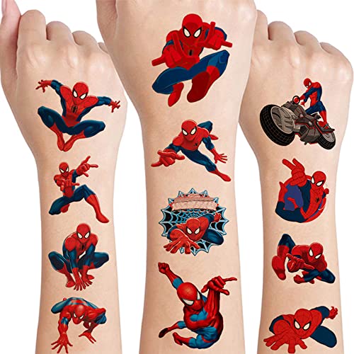 8 Sheets Temporary Tattoos for Kids - Waterproof Fake Tattoo Stickers with Fun Cartoon Designs | Perfect for Birthday Parties, Halloween Costumes, Pool Parties & Summer Camp Activities | Great Party Favors for Boys & Girls