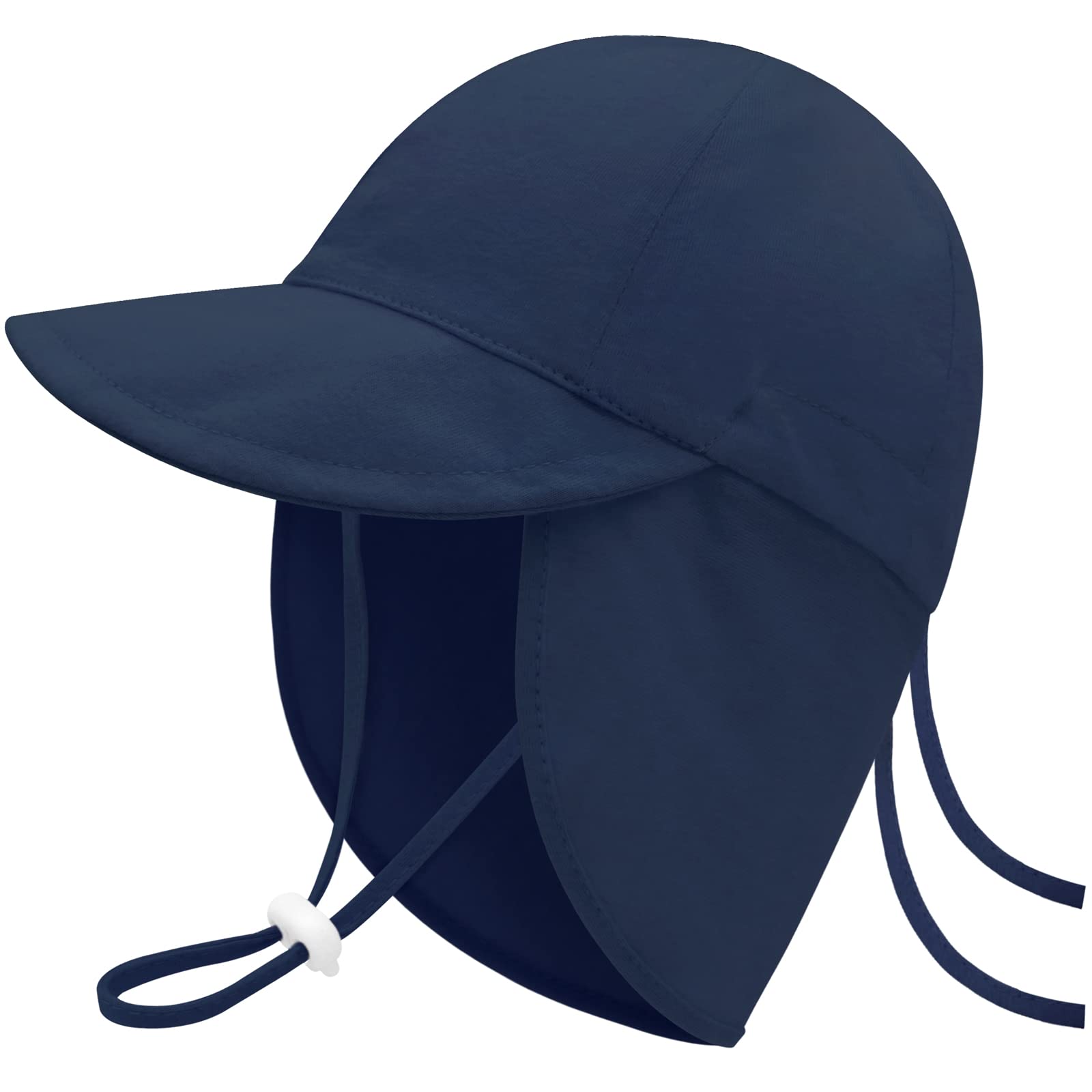 UPF50+ Baby Sun Hat with Neck Flap - Soft Cotton Infant Sun Protection Hat for Boys & Girls - Perfect for Beach, Swimming, Outdoor Play & Summer Activities