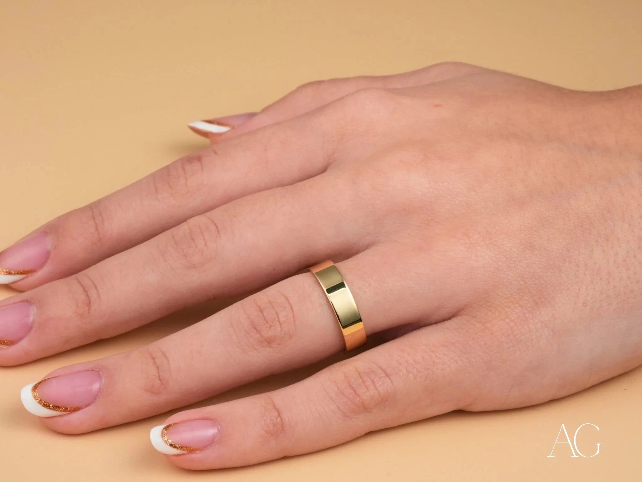 Essence Linea 5mm Minimalist Ring - Dainty Gold/Silver Stackable Band for Women | Perfect for Everyday Wear, Layering & Special Occasions