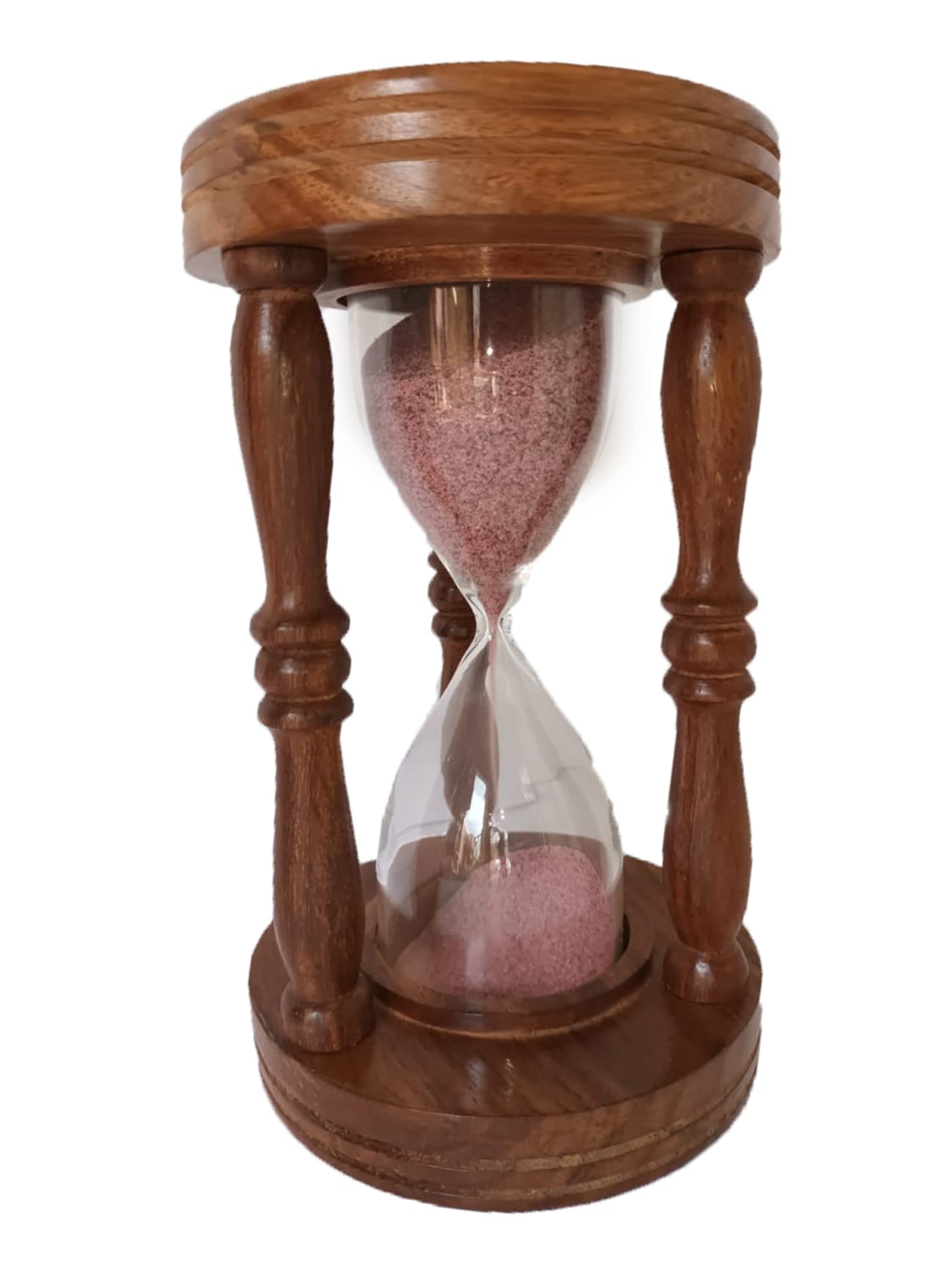 Vintage Wooden Sand Timer - Classic Antique Hourglass for Office Desk & Home Decor - Unique Gift Idea for Collectors & Decor Enthusiasts - Perfect for Meditation, Study Focus & Timeless Home Accents