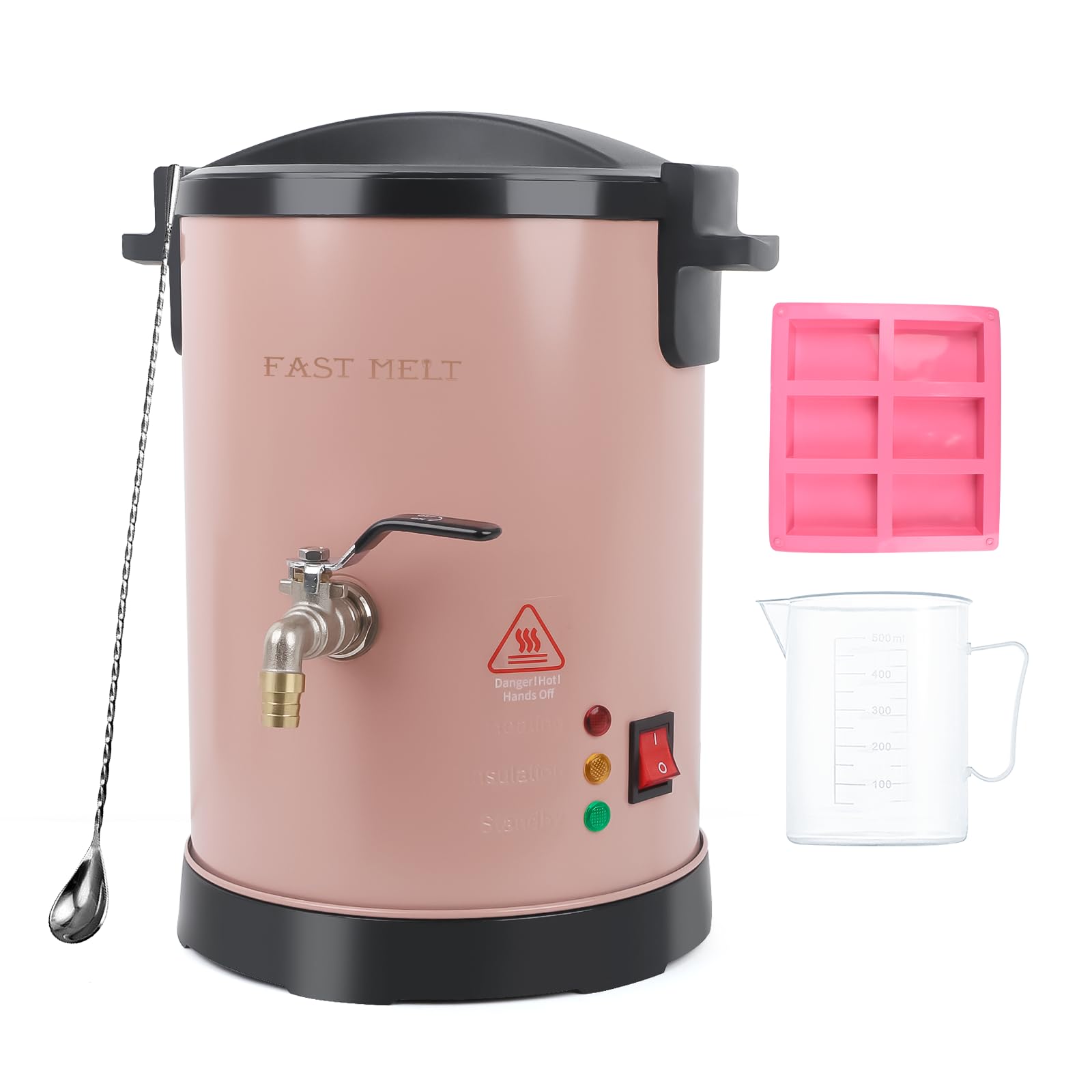 Premium 3Lbs Soap Base Melter with Temperature Control - Fast MELT Soap Making Kit for DIY Handmade Soap Business, Quick Pour Spout, Easy Clean Design (Pink) - Perfect for Crafters, Small Businesses & Home Soap Makers