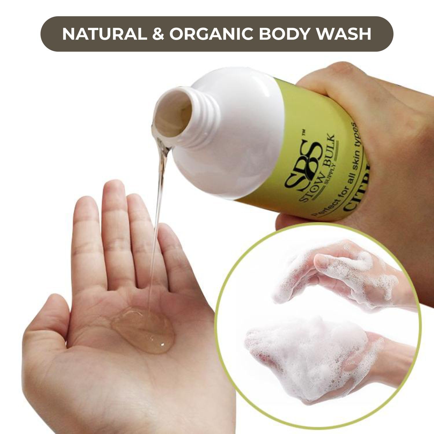 Stow Bulk Citrus Sea Salt Body Wash - 13.5 Fl Oz | Natural Exfoliating & Hydrating Shower Gel for Men & Women | Perfect for Dry Skin, Post-Workout & Spa Day