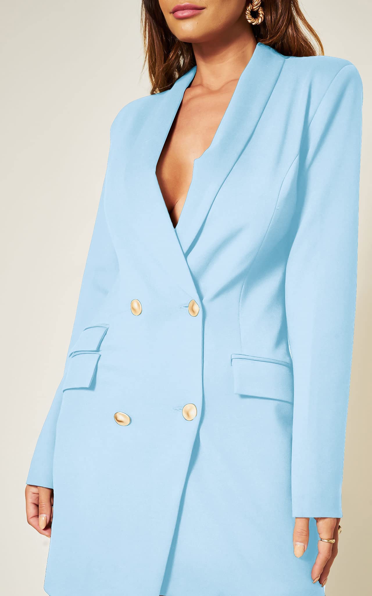 UNIQUE 21 Women's Luxury Stretch Asymmetric Blazer Dress - Elegant Office Wear for Business, Cocktail Parties & Formal Events | Work to Evening Outfits