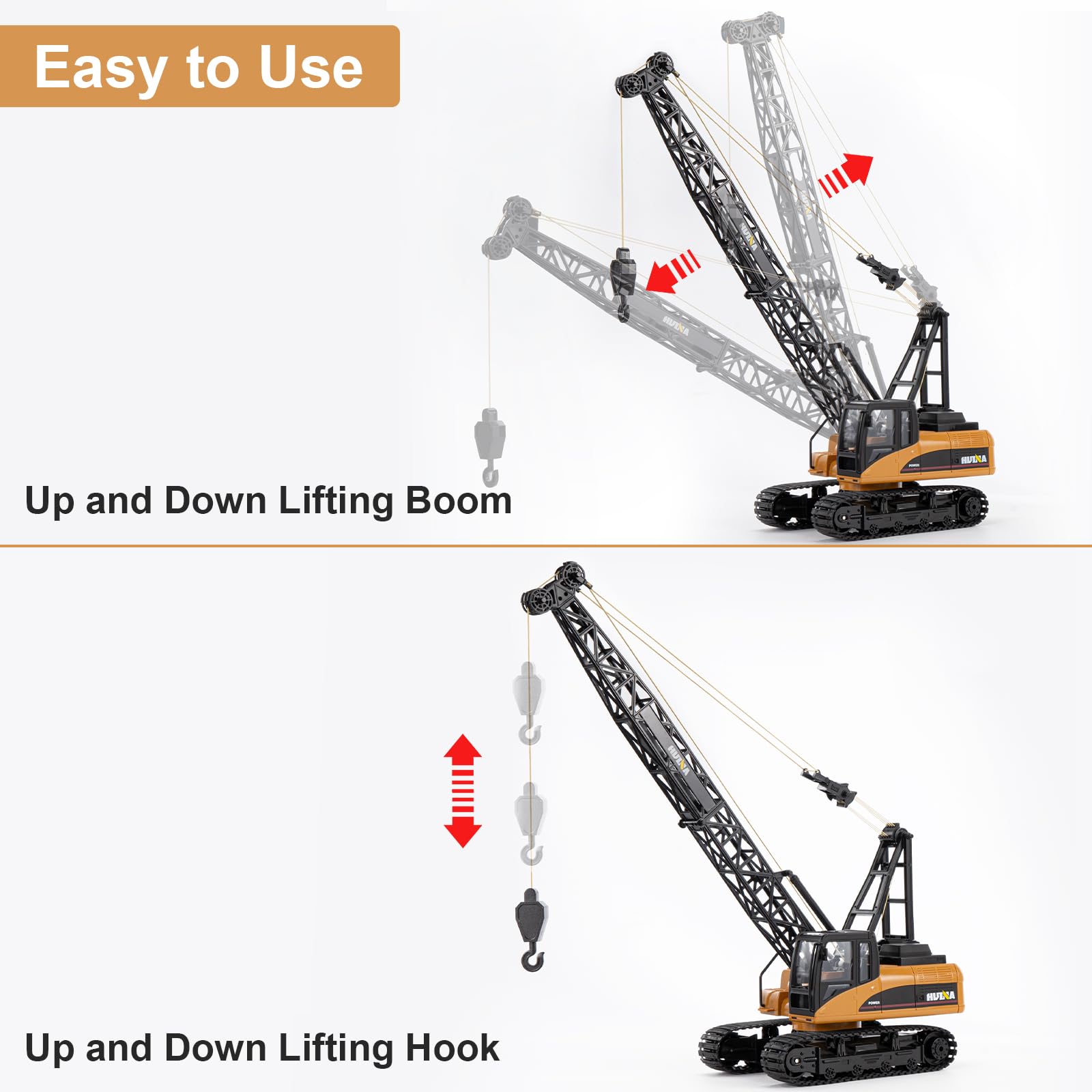 **15CH Remote Control Crane Toy for Kids & Adults - 1:14 Scale RC Construction Truck with Heavy Duty Metal Hook - Birthday Gift for Boys 8-12 - Perfect for Construction Play, STEM Learning & Outdoor Fun**