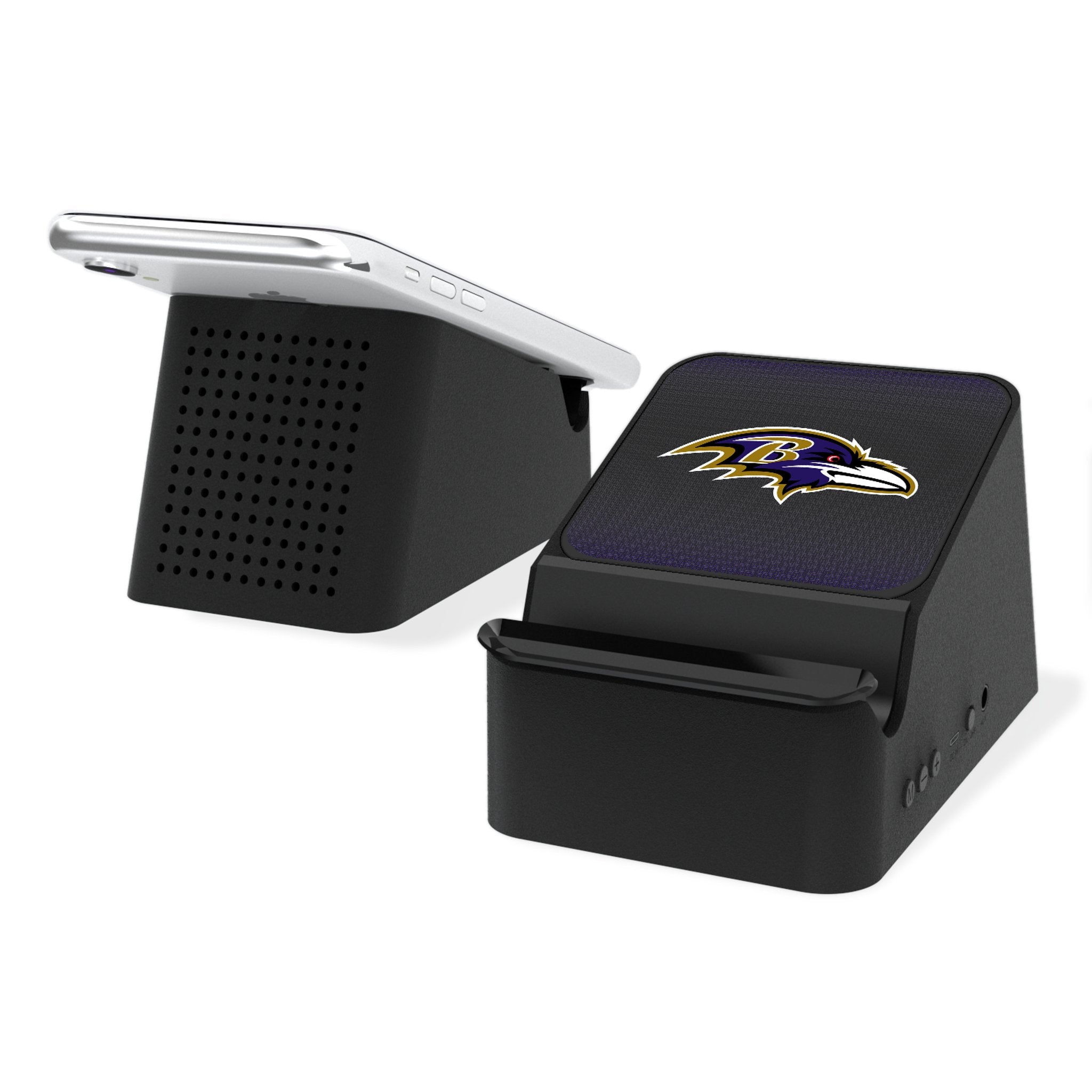 Baltimore Ravens Wireless Charging Station with Bluetooth Speaker - 3-in-1 Fast Charging Pad for iPhone & Android - Perfect for Home, Office & Game Day Decor