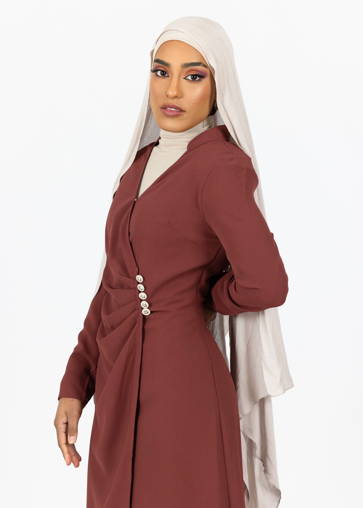 Shylah Wrap Dress for Women - Flattering V-Neck & Belted Waist - Elegant Flowy Midi Dress for Work, Date Night & Special Occasions
