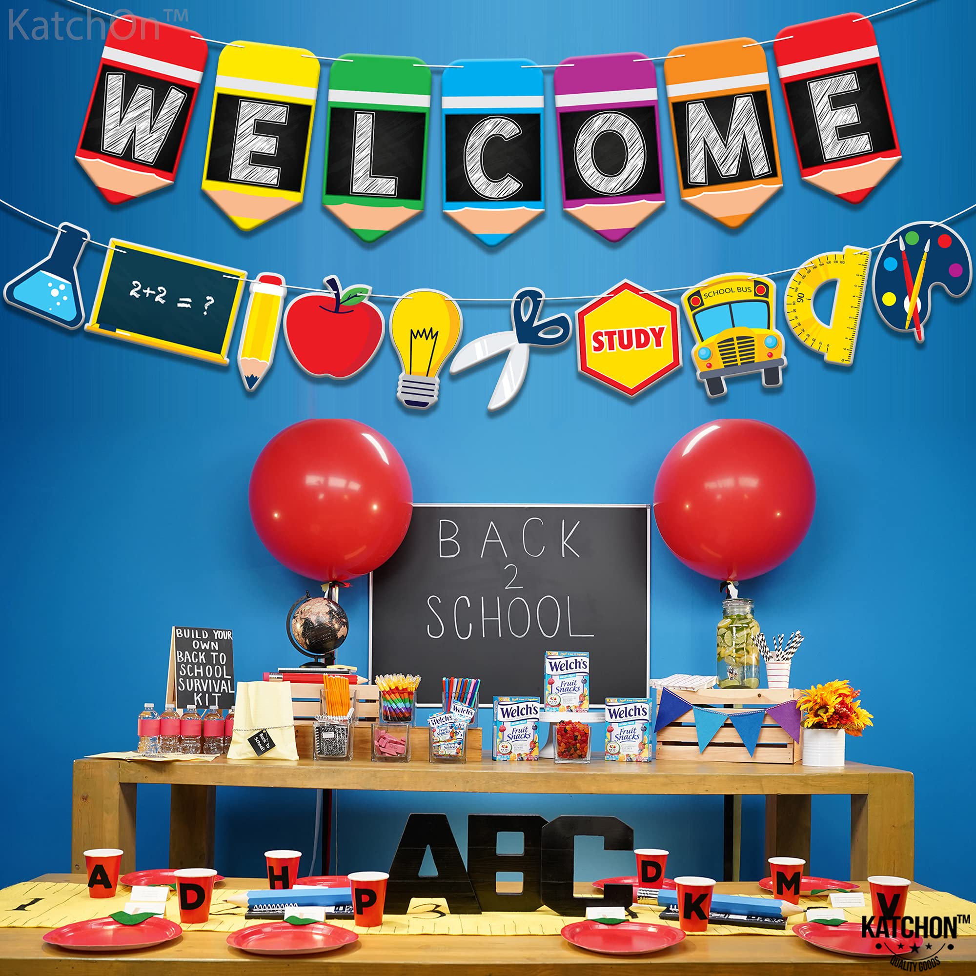 KatchOn Large 10 Feet Welcome Banner for Back To School Decorations - No DIY Required | Perfect for Back To School Party, Classroom Decor & First Day of School Backdrop | Great for School Events, Classroom Walls & Photo Booths