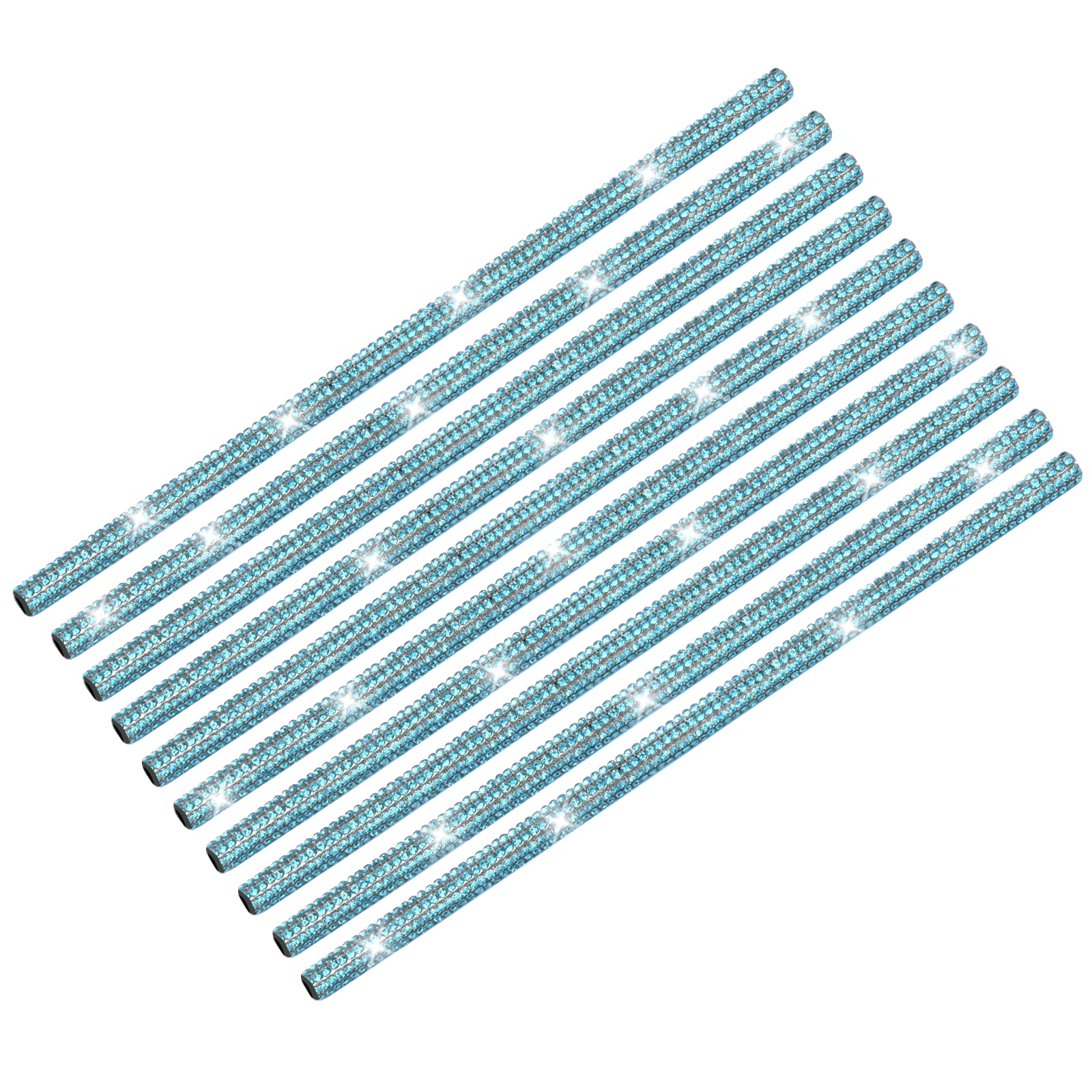 INSAUTO 10pcs Rhinestone Bling Car Vent Outlet Trim - Stylish Car Air Conditioner Vent Decoration Strips for Women (Blue) | Perfect for Customizing Your Vehicle Interior & Adding Glamorous Touch to Your Ride