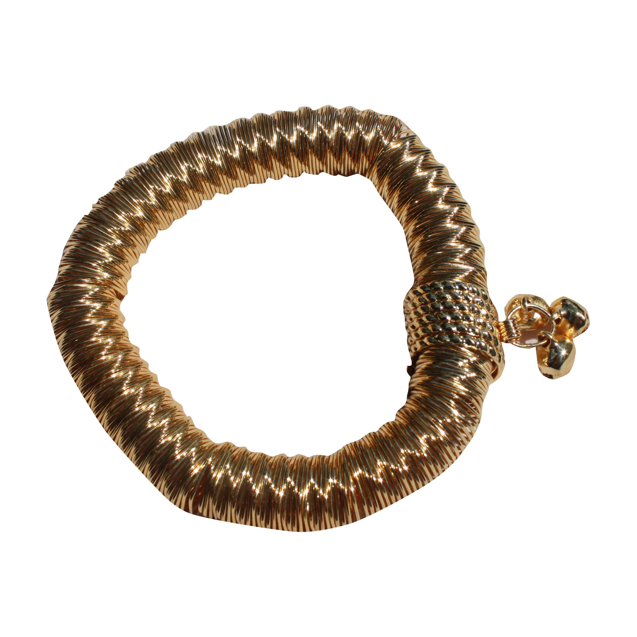 Full Funk Helix Thai Stretch Bell Bracelet - Elegant Dance Jewelry for Weddings, Festivals & Cultural Performances | Perfect for Thai Traditional Outfits & Boho Style
