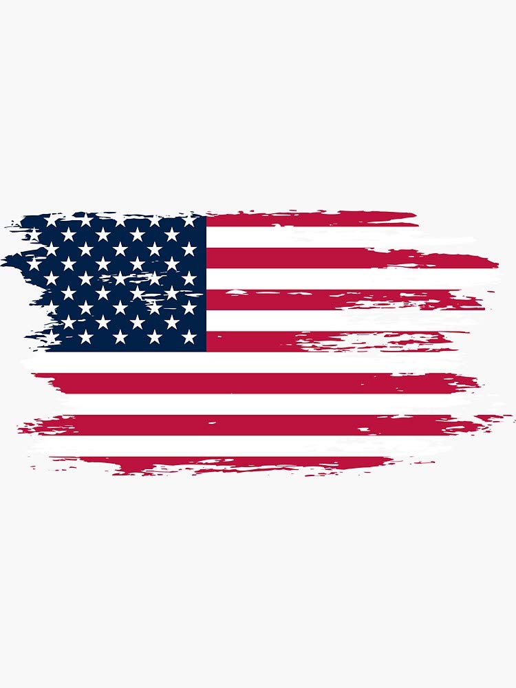 Vintage Distressed American Flag T-Shirts & Waterproof Decal Stickers - Patriotic Graphic Tees & Durable Stickers for Hydro Flask, Laptop, Skateboard - Perfect for 4th of July, Outdoor Adventures & Patriotic Decor