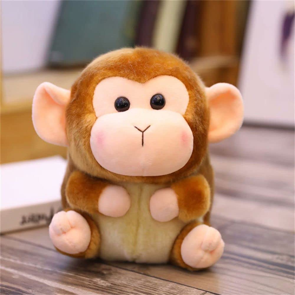 BYBYCD Cute Monkey Plush Toy - Soft Stuffed Animal for Kids, 18cm Round Shape - Perfect Gift for Boys & Girls Birthday, Christmas - Great for Cuddling, Nursery Decor, and Playtime Fun
