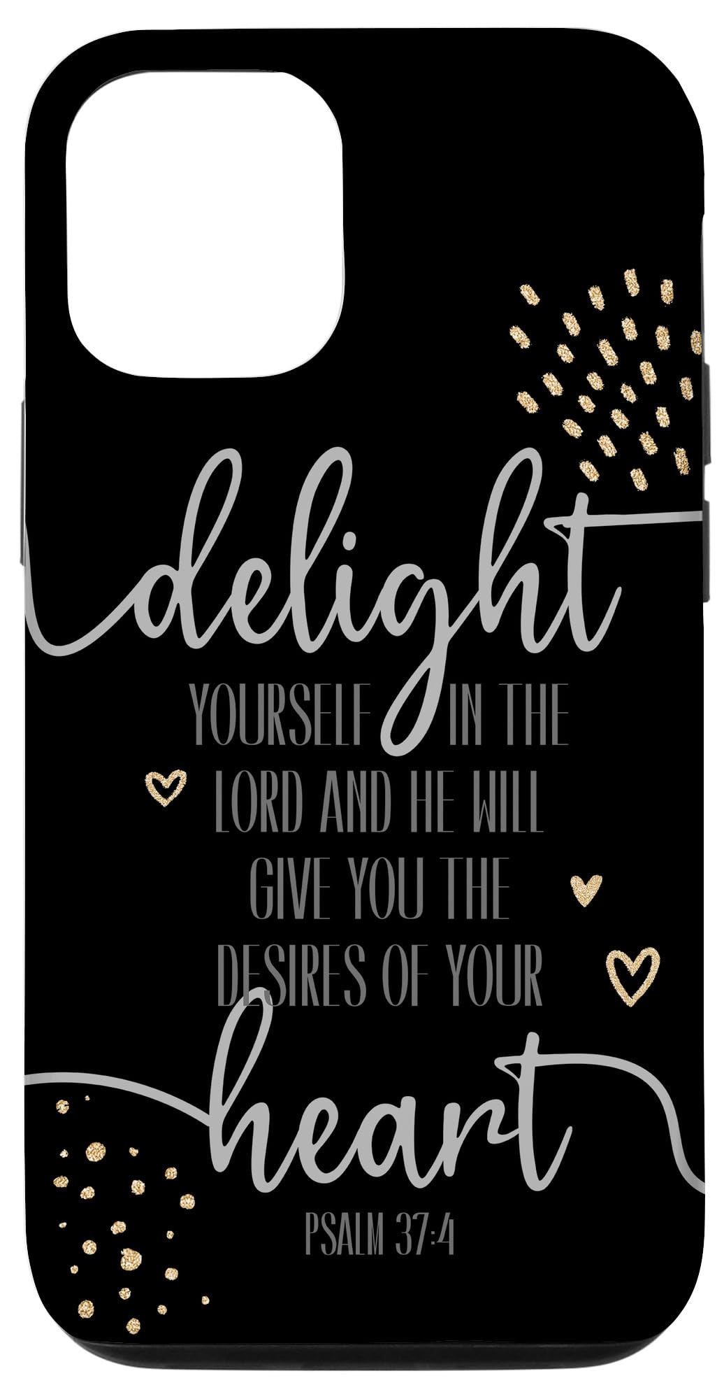 iPhone 12/12 Pro Christian Phone Case with Bible Verse Psalm 37:4 - Religious Protective Cover for Daily Use, Church, Prayer & Faith Inspiration