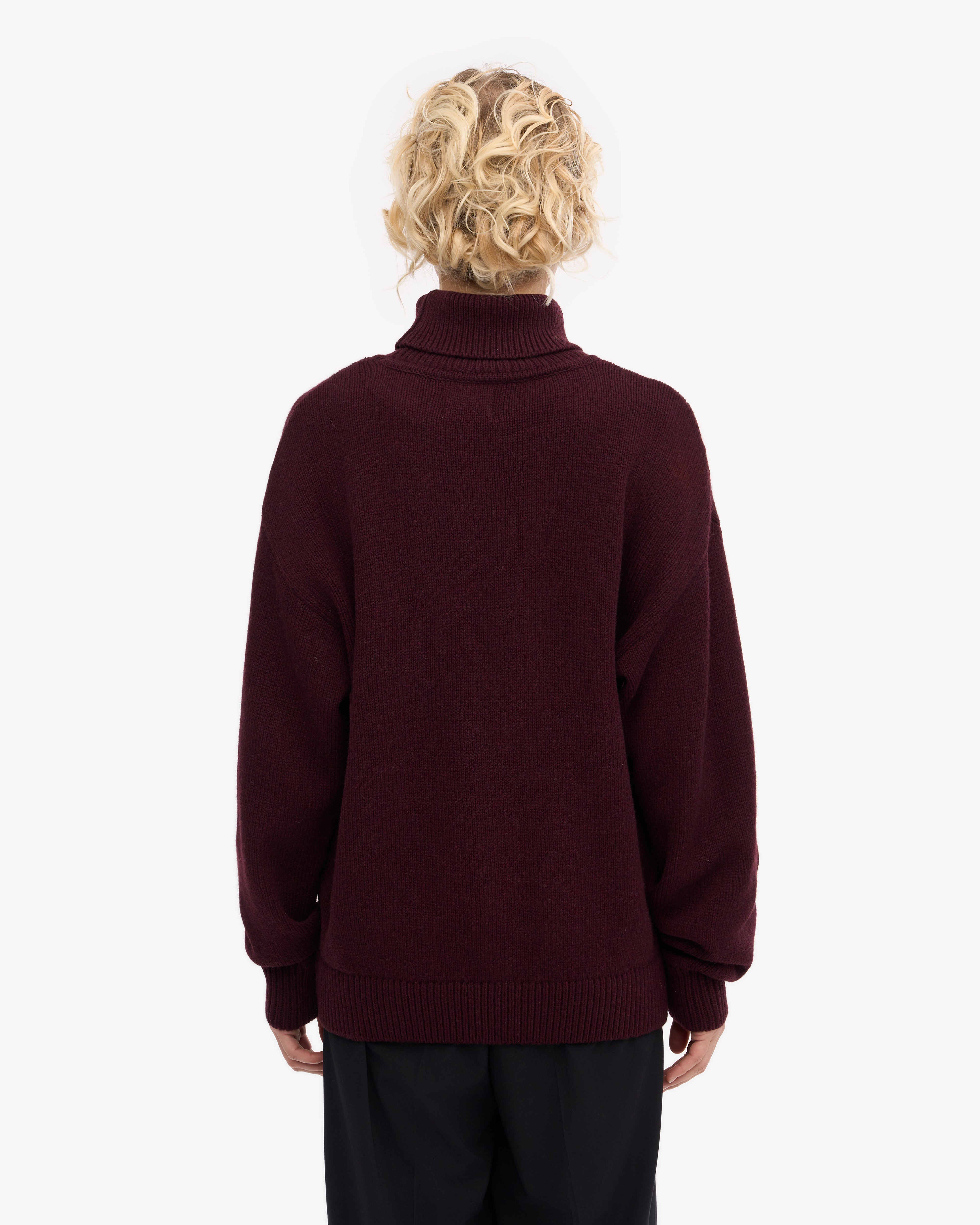 Premium Merino Wool Turtleneck Sweater for Women - Soft & Warm Oxblood Red Pullover - Perfect for Winter, Office Wear & Casual Outfits