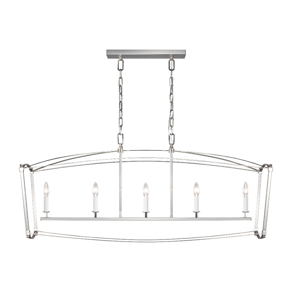 Portland Open Cage Linear Chandelier - Modern Industrial Pendant Light Fixture for Dining Room, Kitchen Island & Living Room Lighting