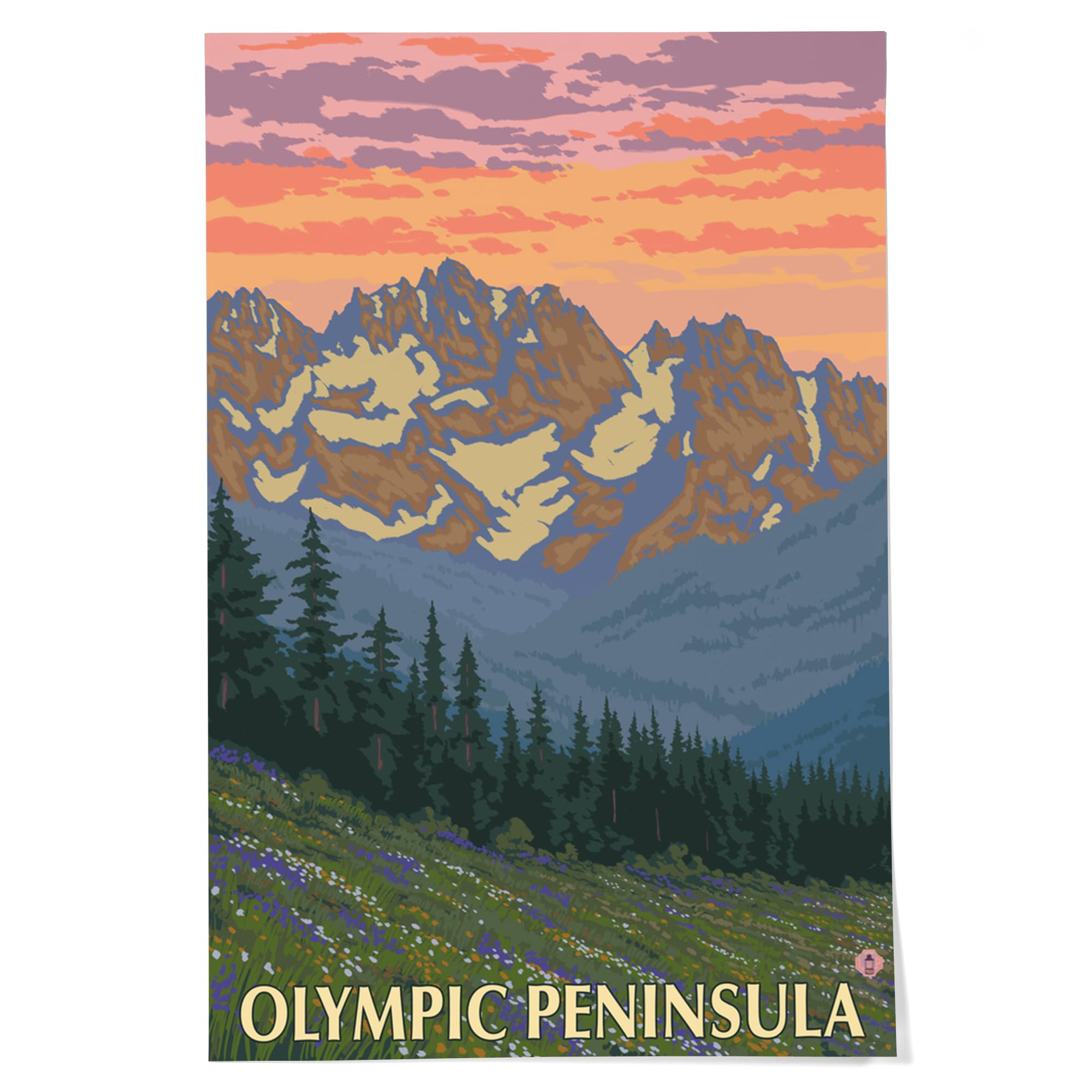 Lantern Press 24x36 Inch Giclee Art Print - Olympic Peninsula Spring Flowers Wall Decor | Nature-Inspired Home & Office Artwork for Living Room, Bedroom Decor