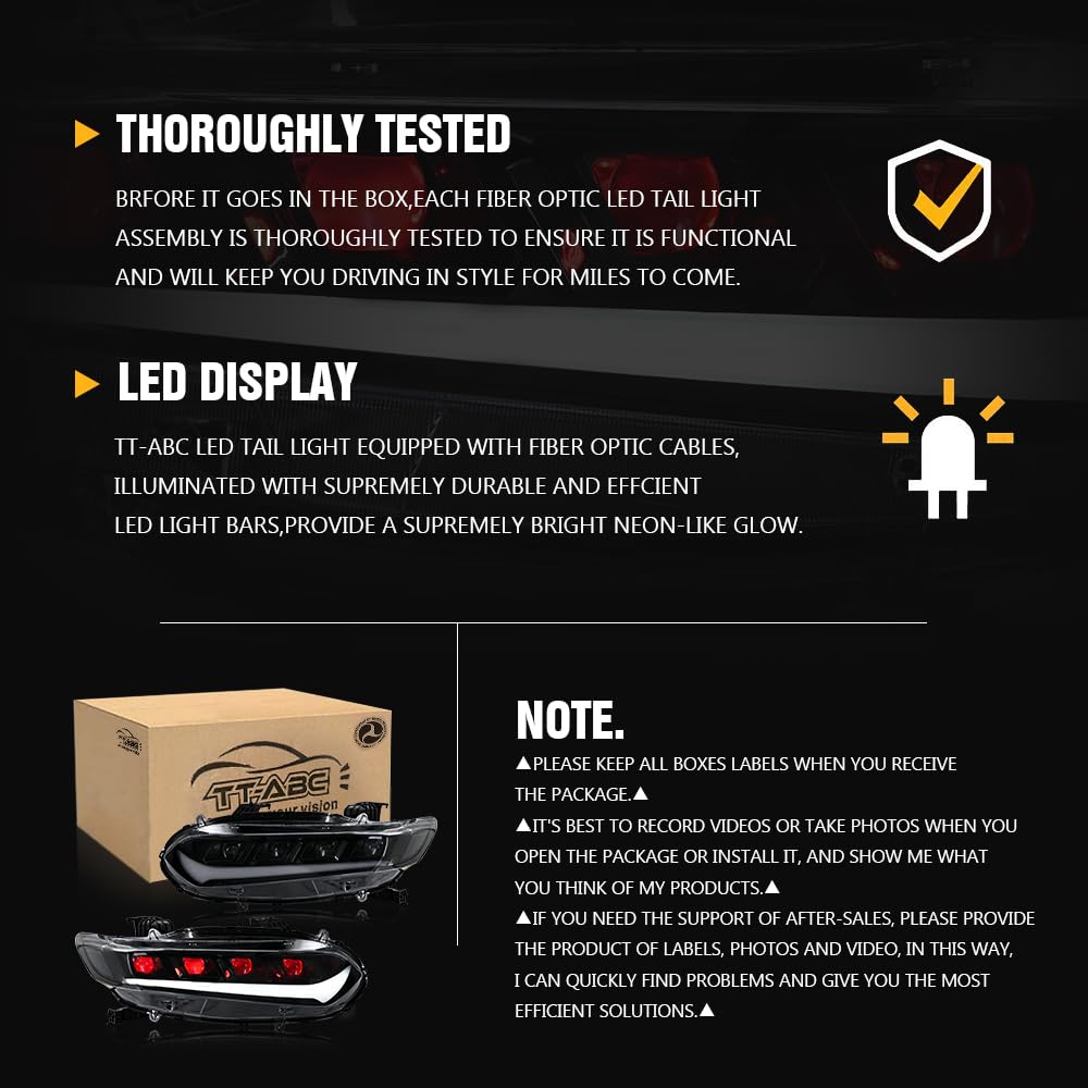2018-2022 Honda Accord 10th Gen LED Sequential Taillights & Headlights Assembly - Compatible with EX, EX-L, LX, Sport & Touring Hybrid Models | Custom Replacement Lights with Animation Effects | Perfect for Night Driving & Car Customization