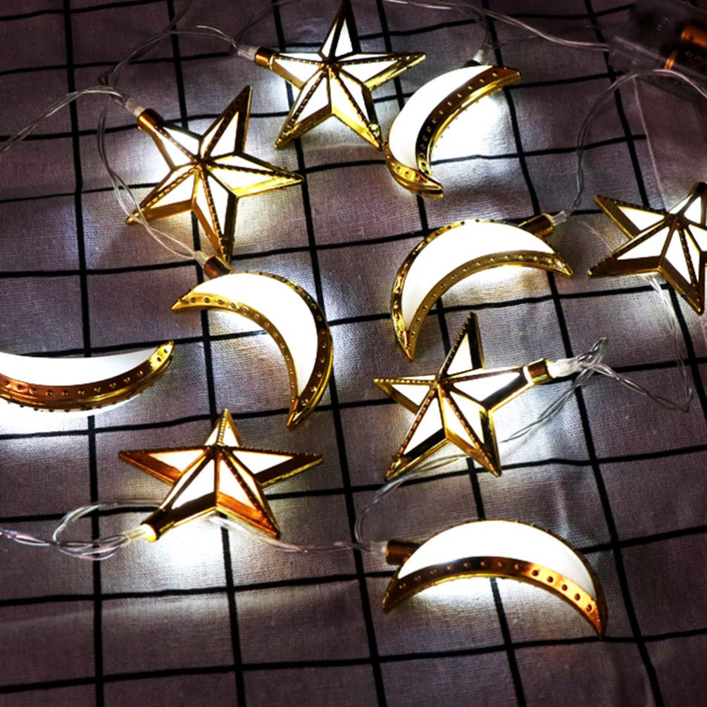 OSALADI 33ft Outdoor String Lights - Warm White LED Star Decorative Lights for Eid Mubarak, Ramadan, Christmas & Parties | Waterproof Fairy Lights for Garden, Patio, Wedding & Festival Decorations