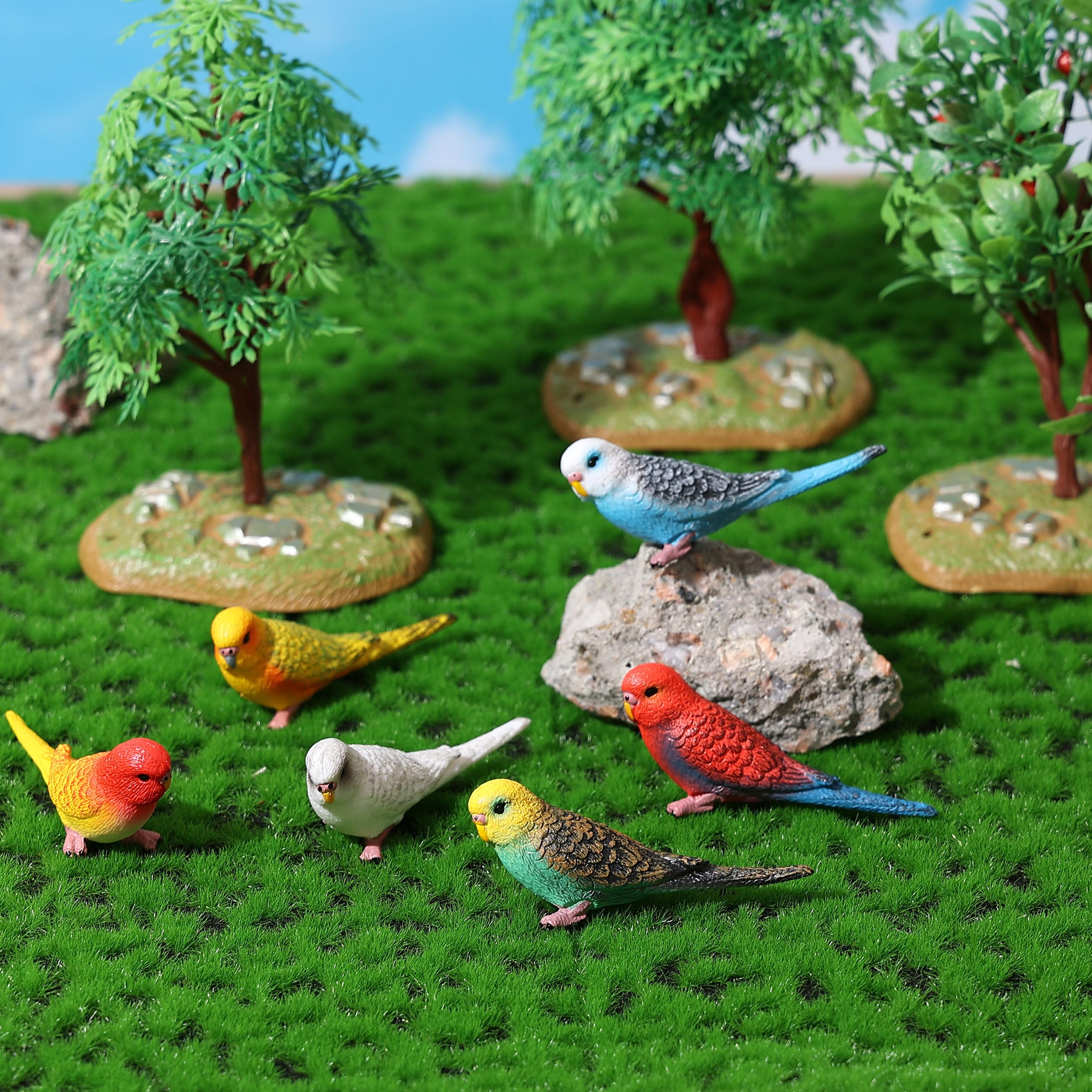 6pcs Realistic Parrot Toy Figures - Plastic Animal Model Set for Kids Learning & Play | Educational Bird Toys for Boys & Girls | Perfect for Classroom, Birthday Gifts & Nature Themed Playtime
