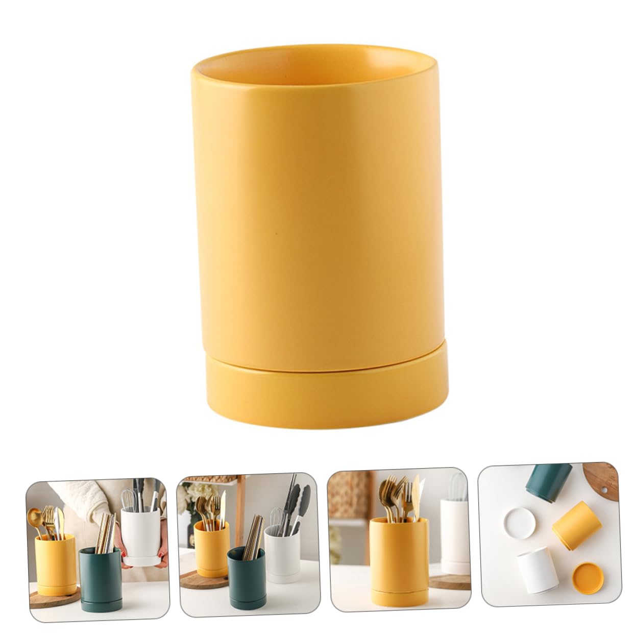 **Hemoton Marble Countertop Utensil Organizer - Kitchen Spoon, Fork, Chopstick Holder - Plastic Silverware Storage Canister for Countertop - Perfect for Kitchen, Dining Room, and Restaurant Use**