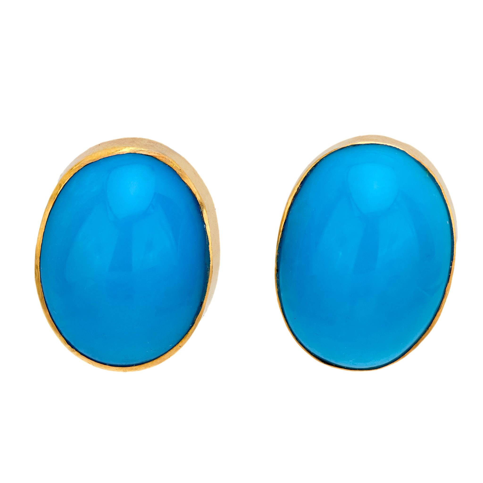 Victorian Style 18k Gold Turquoise Stud Earrings for Women - Elegant Jewelry Gift for Birthday, Anniversary & Special Occasions