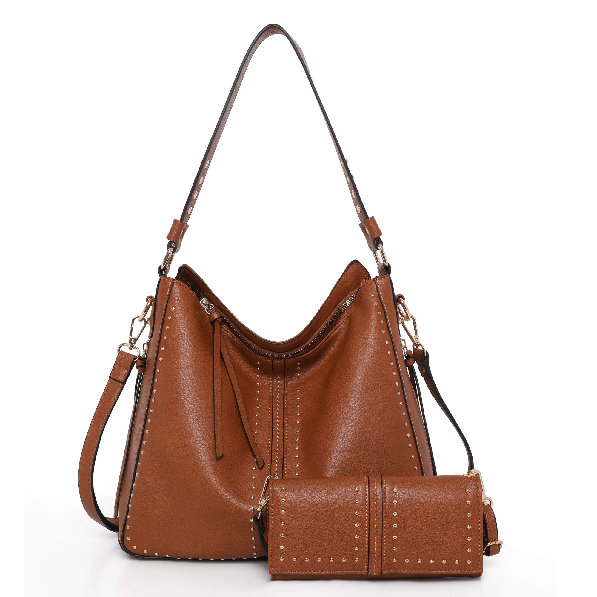 Montana West Women's Hobo Handbag - Large Leather Purse with Studs & Adjustable Crossbody Strap | Fashionable Everyday Bag for Work, Travel & Shopping