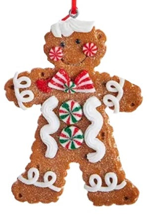 4-Piece Clay Dough Gingerbread Boy and Girl Ornaments Set - Handmade Christmas Tree Decorations for Holiday Home & Party Decor