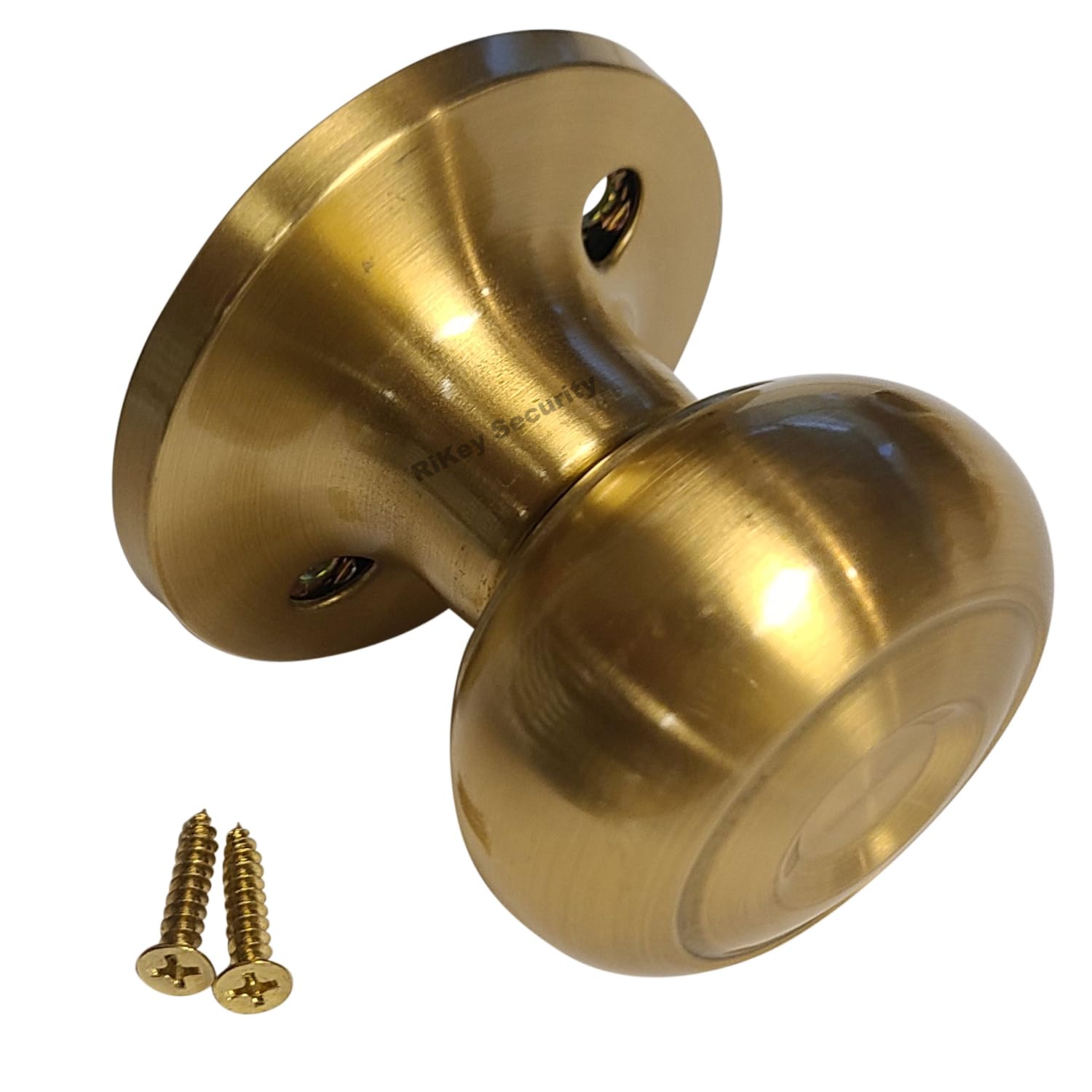 Dummy Door Knob for Interior & Closet Doors - Satin Brass Finish, No Locking Mechanism | Perfect for Bedrooms, Bathrooms & Hallways