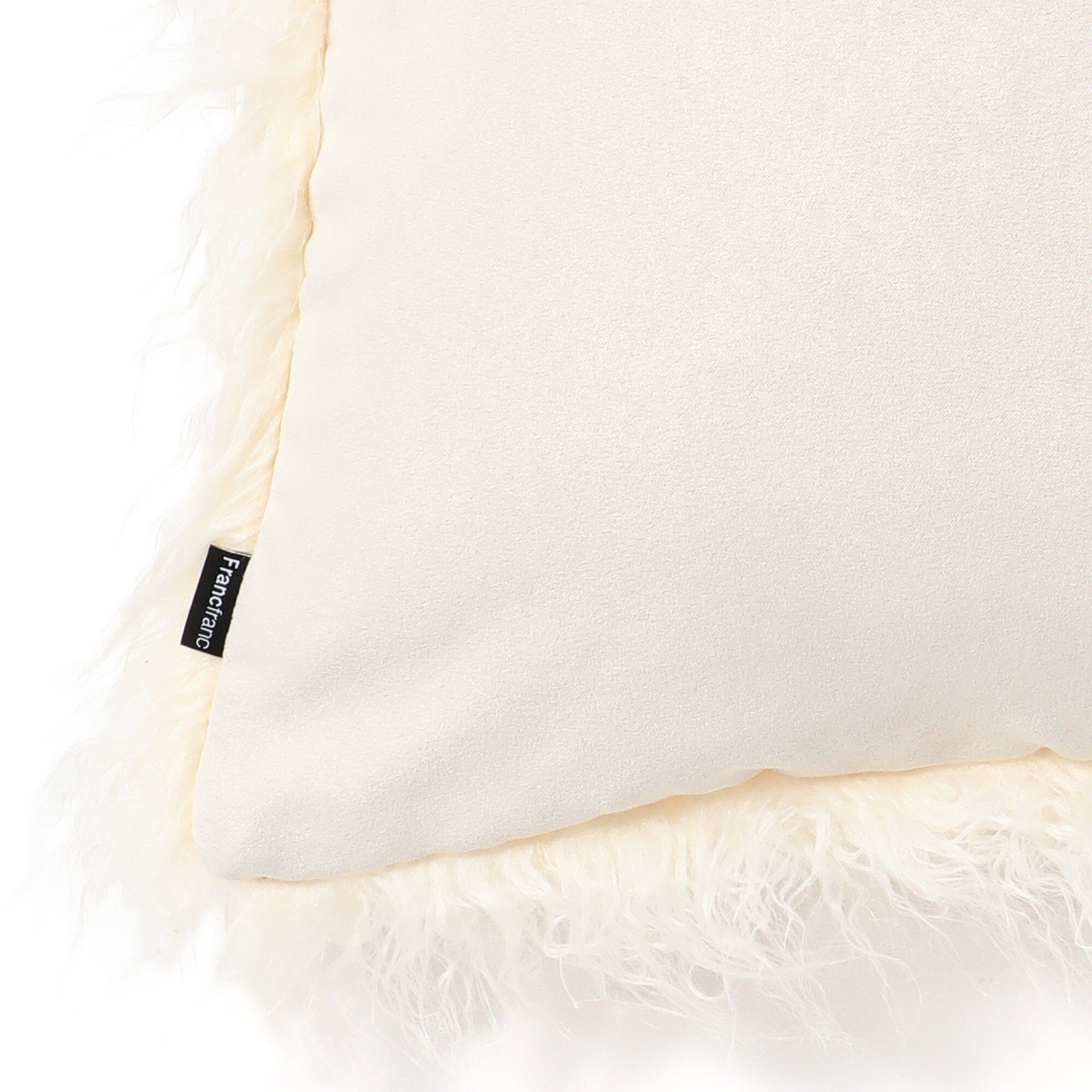 Premium Faux Fur Cushion Cover 18x18 Inches (450x450mm) - Soft Ivory Luxury Pillow Case for Sofa, Bed, Chair - Cozy Home Decor & Gift Idea