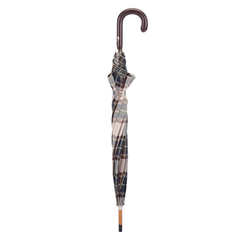 PASOTTI Tartan Luxury Umbrella for Men & Women - Premium Waterproof Windproof Travel Umbrella - Classic Brown Tartan Design - Perfect for Rainy Days, Travel & Outdoor Events