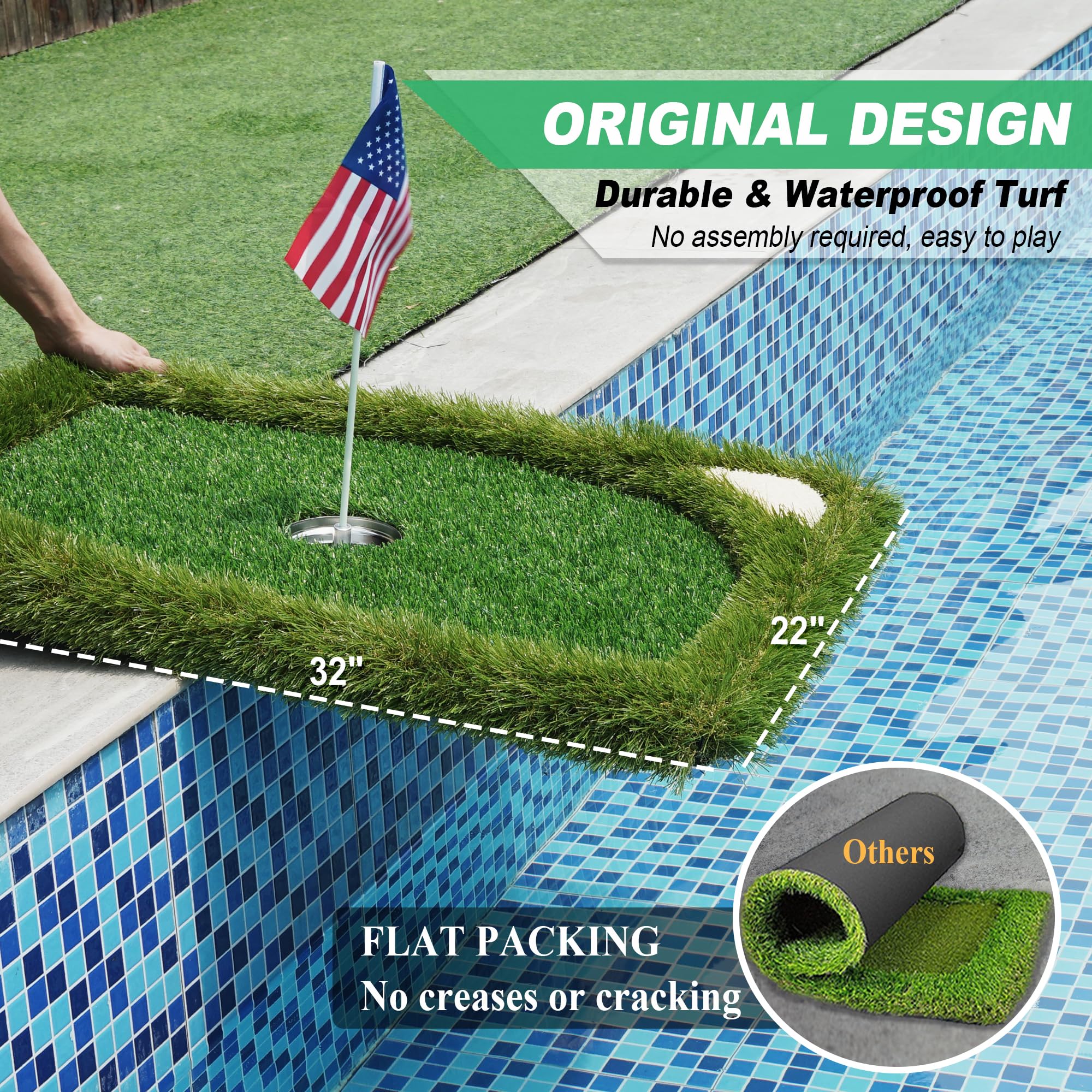 Premium Golf Chipping Net & Practice Green Set - Backyard Training Net with Mat, 3 Golf Balls & Target - Perfect for Outdoor Golf Practice, Backyard Games & Gifts for Golf Lovers