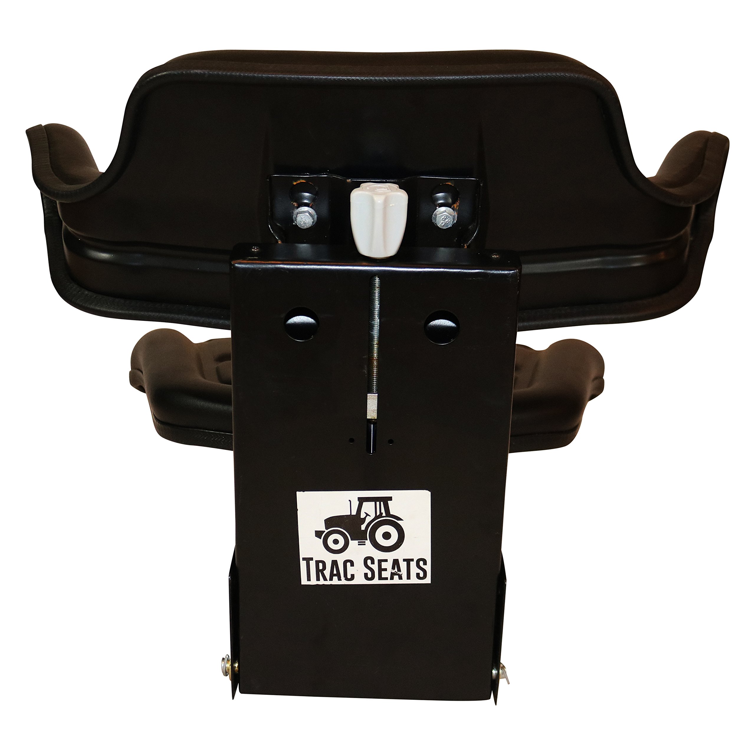 TRAC SEATS Black Waffle Style Universal Tractor Suspension Seat with Tilt - Fits John Deere 5200 5210 5300 5310 - Comfort Upgrade for Farming, Landscaping & Construction Equipment