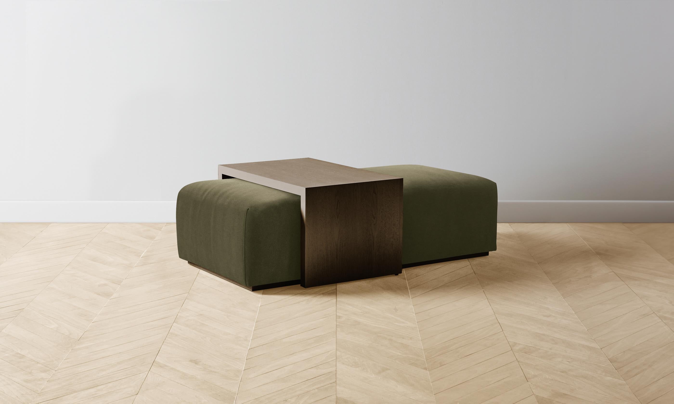 The Bowery Ottoman - Luxurious Mohair Moss Upholstered Footstool for Living Room, Bedroom & Lounge | Perfect for Relaxing, Reading & Decor