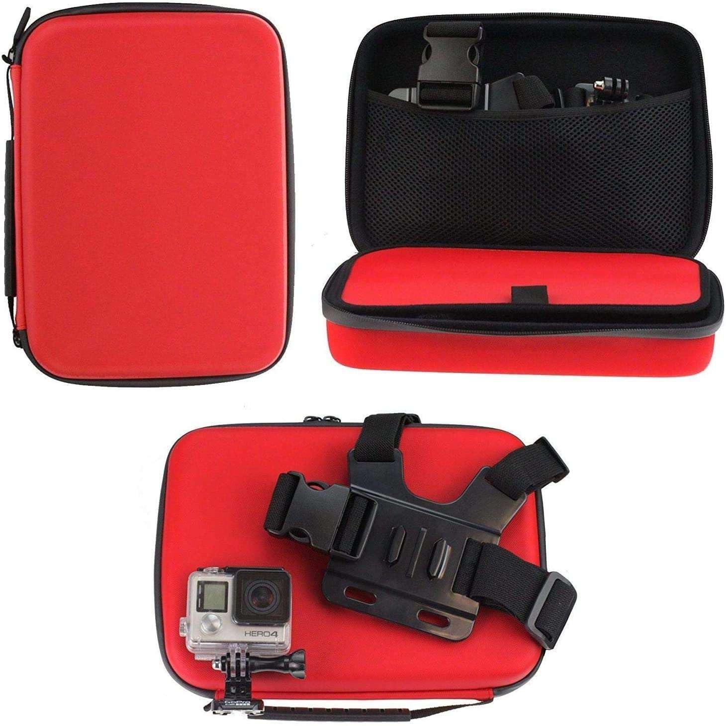 Navitech Red Action Camera Hard Case - Waterproof & Shockproof Protective Cover for SJCAM SJ10 X Action Camera | Perfect for Outdoor Sports, Travel & Adventure