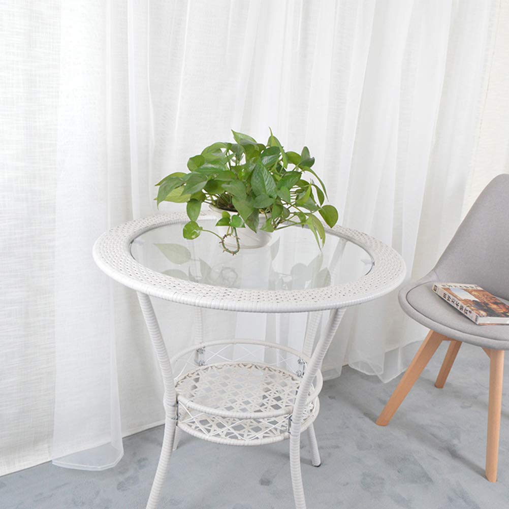 BESPORTBLE 2-Pack White Voile Sheer Curtains with Rod - Light Filtering Window Drapes for Living Room, Bedroom & Nursery