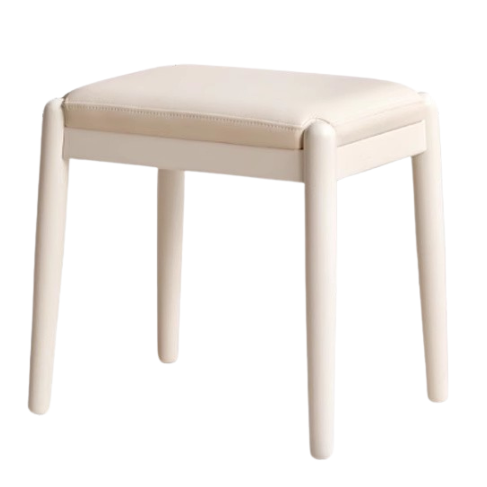 16.7x12.7x15.7 inch / 42.5x32.5x40 cm / milky white color / organic leather makeup stool