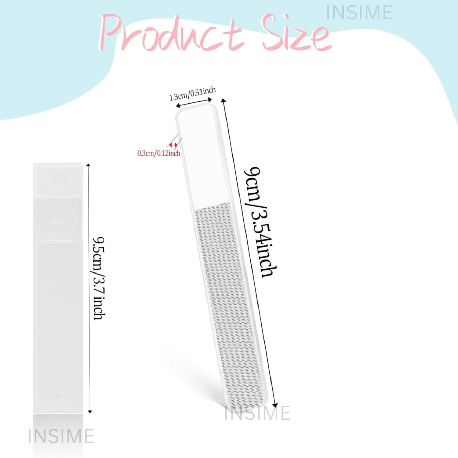 INSIME Nano Crystal Glass Nail File & Buffer | Professional Manicure Pedicure Kit for Women & Girls | Washable Reusable Nail Shaper & Polisher | Perfect for Home, Salon & Travel Nail Care