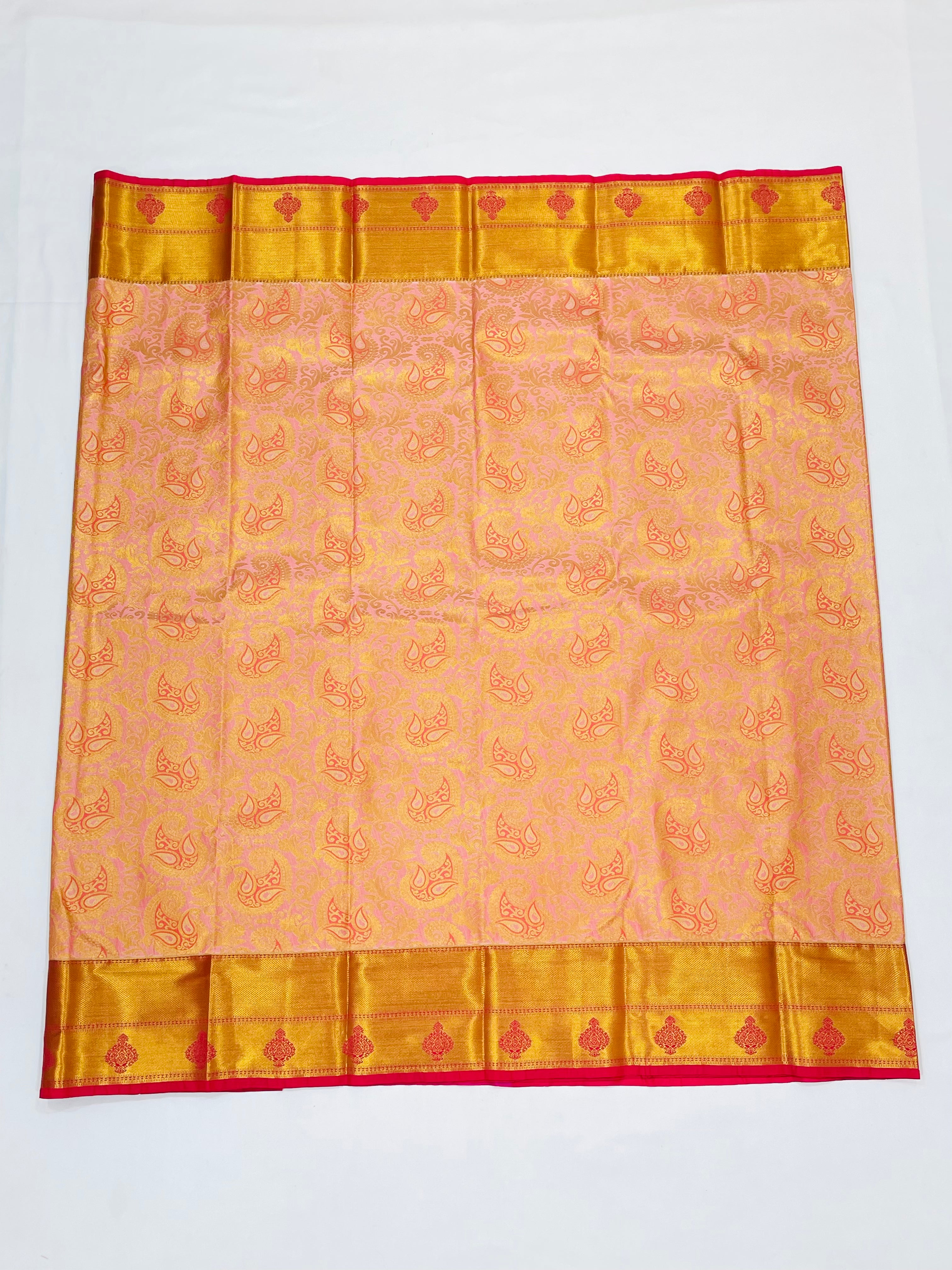 Elegant Light Pink Pure Kanchi Silk Saree for Women - Perfect for Weddings, Parties & Festive Occasions