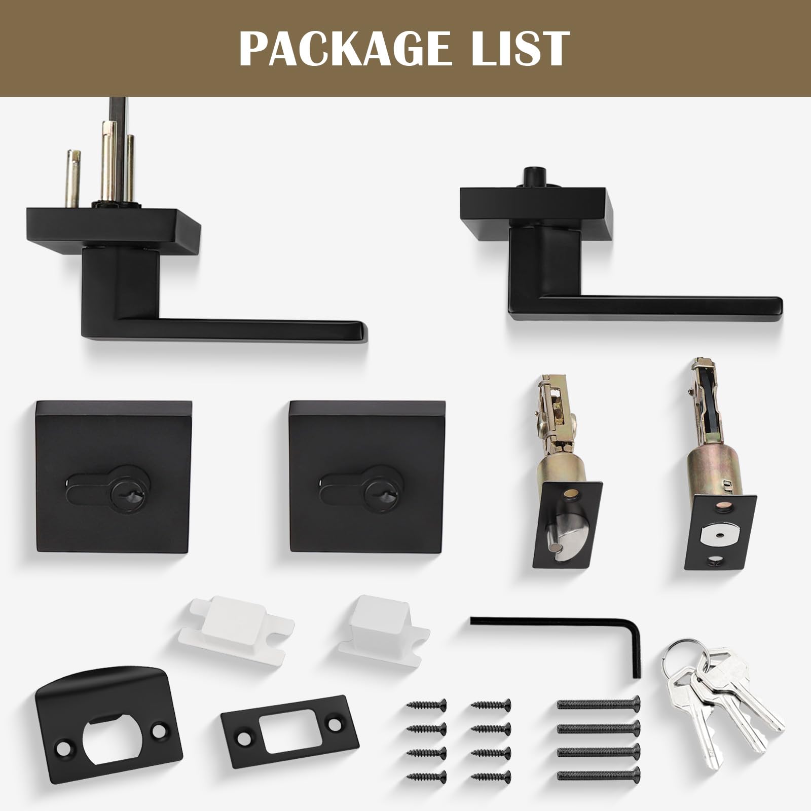 5-Pack Keyed Door Lockset with Deadbolt - Matte Black for Home Security