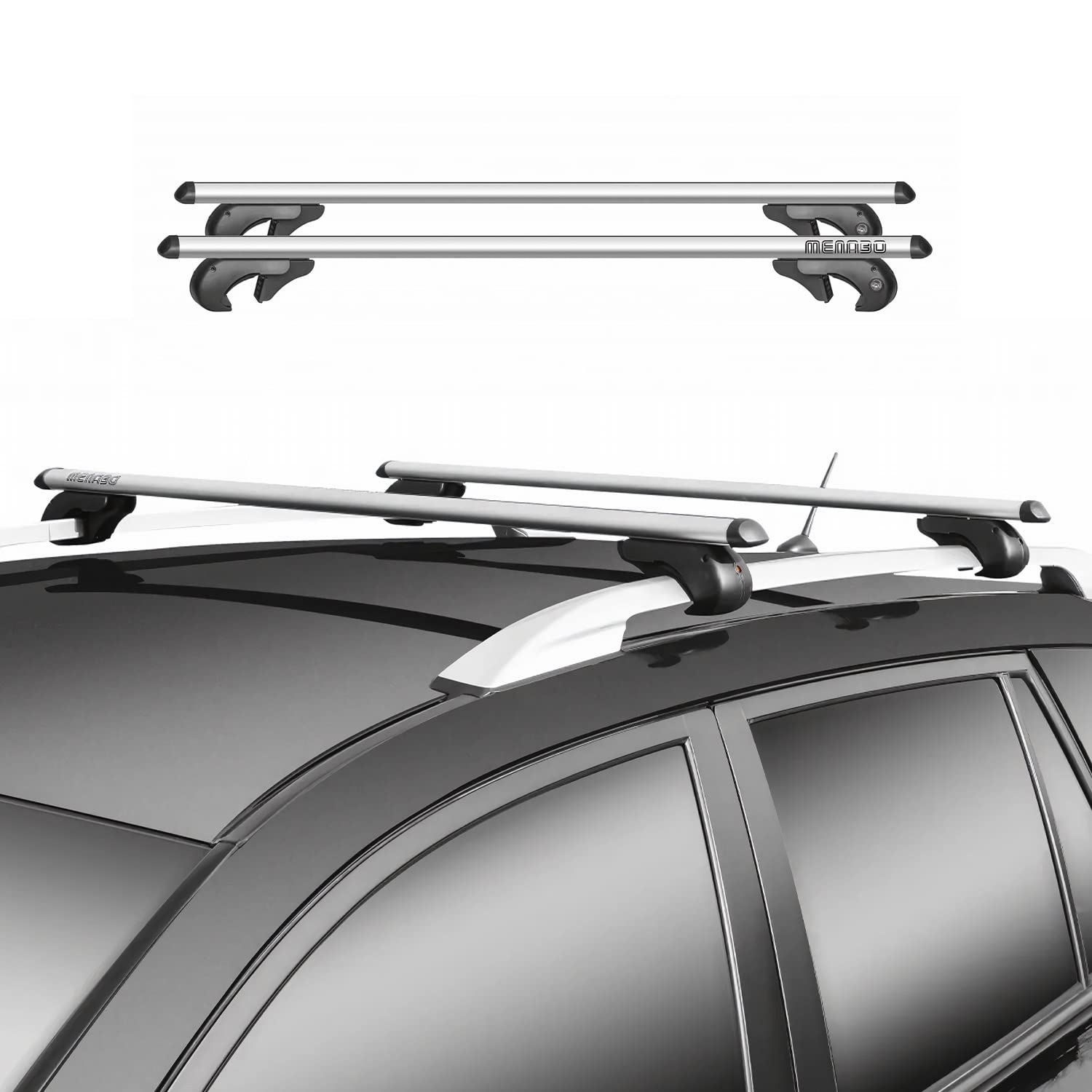OMAC Roof Rack Cross Bars Set for Acura TSX Sport Wagon 2011-2014 | Heavy Duty 198 Lbs Capacity Silver Crossbars with Keyed Locking | Perfect for Bike, Ski, Cargo, Camping & Fishing Gear | Durable Car Roof Rack Accessories for Outdoor Adventures