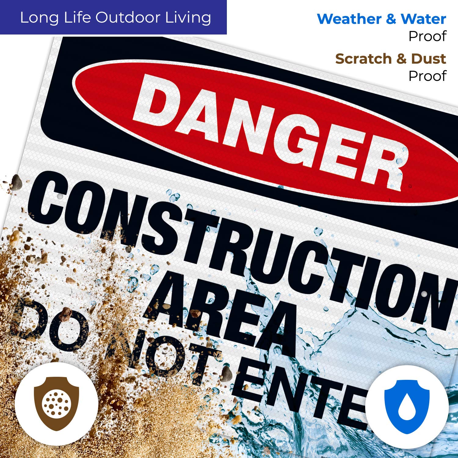 OSHA Approved Construction Do Not Enter Sign - 24x30 Inches, 3M EGP Reflective .080 Aluminum, Fade Resistant for Indoor/Outdoor Use - Made in USA | Perfect for Construction Sites, Road Work Zones & Safety Barriers