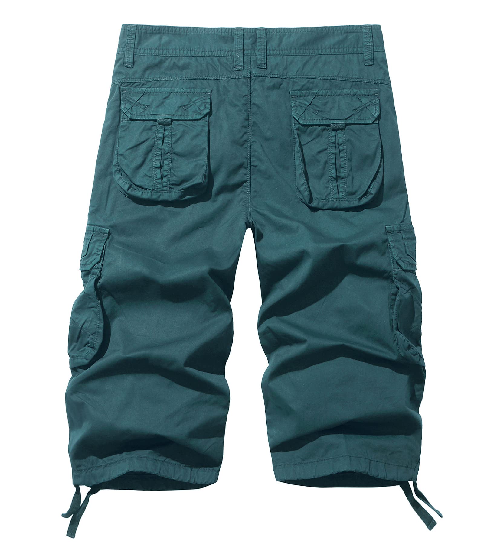 Men's 3/4 Length Cargo Shorts - Below The Knee Stretch Comfort Fit for Hiking, Travel & Outdoor Activities | Quick-Dry & Multi-Pocket Design