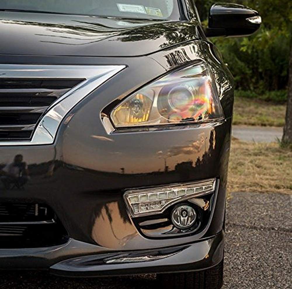 iJDMTOY LED Daytime Running Lights Assembly for 2013-2015 Nissan Altima Sedan - High Power DRL with 10 Xenon White & 10 Amber Yellow LEDs - Perfect Fit Replacement - Enhance Visibility & Safety for Daily Commute & Night Driving