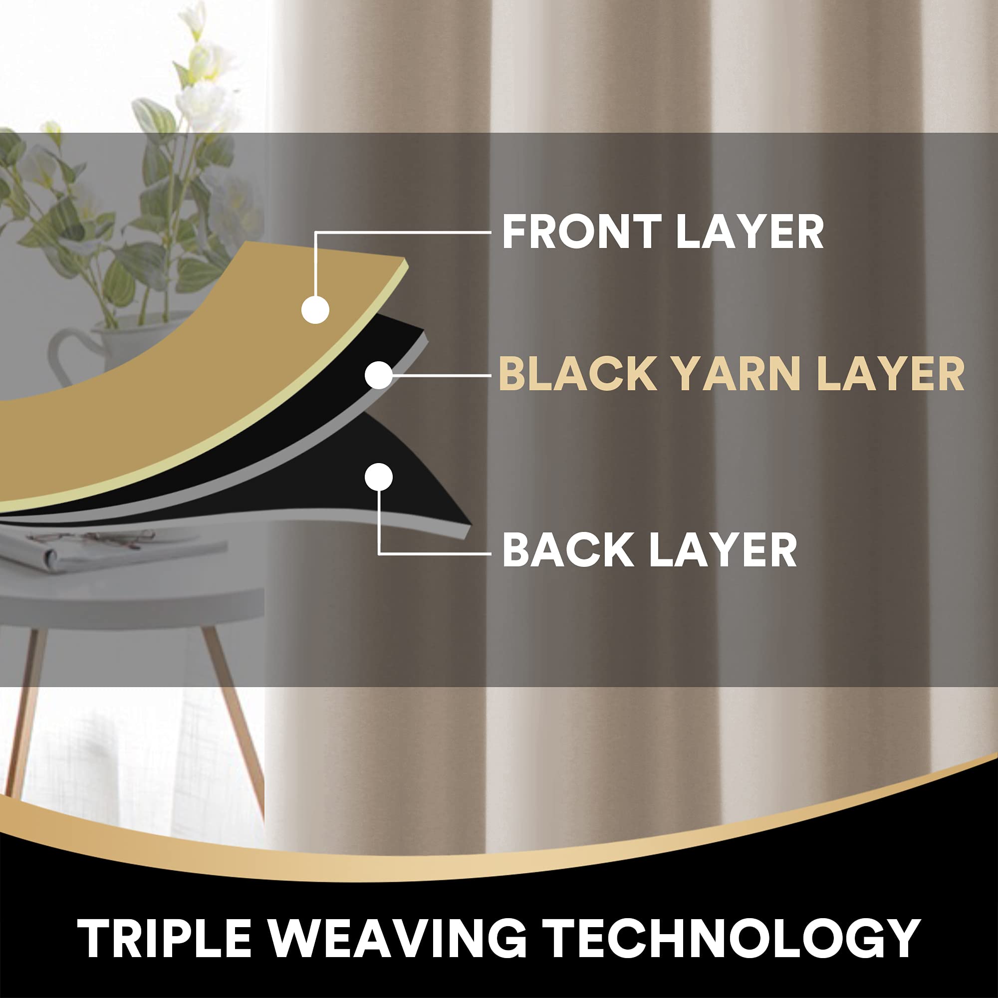 PrinceDeco Full Shading Blackout Curtains 108