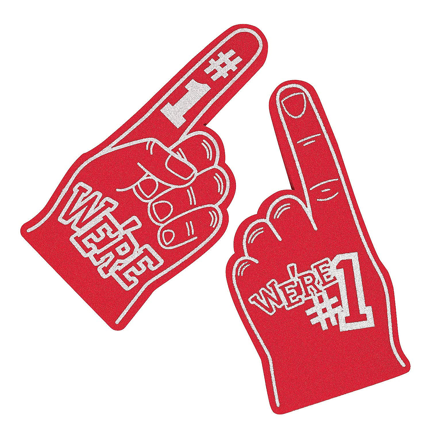 #1 School Sport Team Spirit Double-Sided Foam Hands (9
