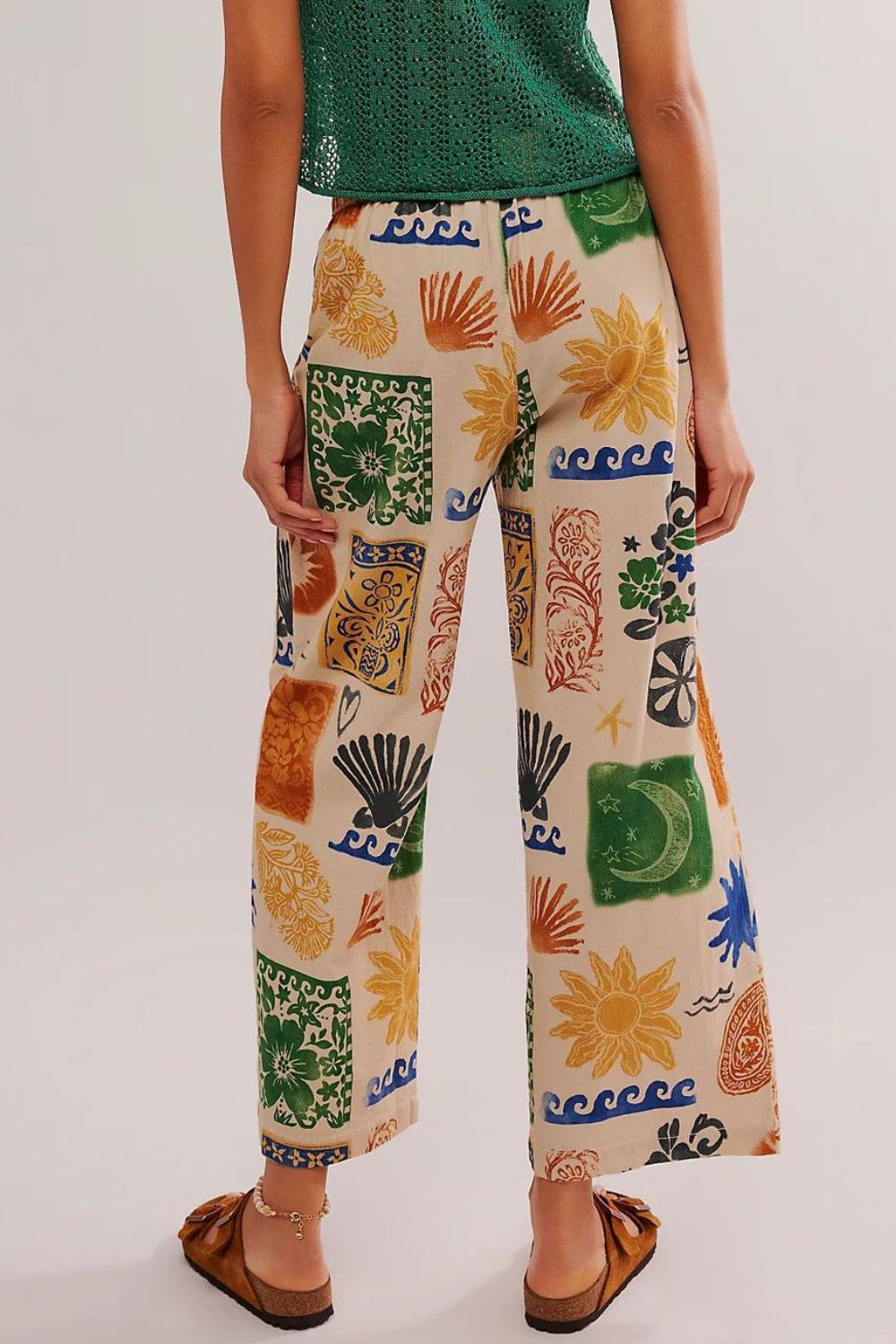 Stylish Printed Wide Leg Pants for Women - Comfortable High Waist Flowy Trousers - Perfect for Casual Outfits, Office Wear & Summer Vacations