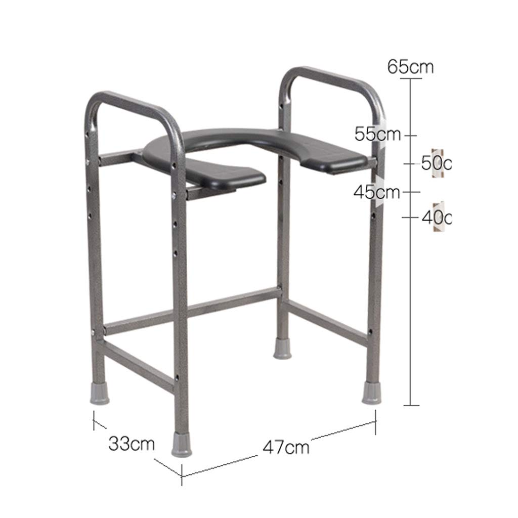 Extra Wide Commode Toilet Chair - Lightweight Adjustable Shower Stool with Safety Steel Frame for Elderly & Pregnant Women - Portable Bathroom Aid for Home Care and Post-Surgery Recovery